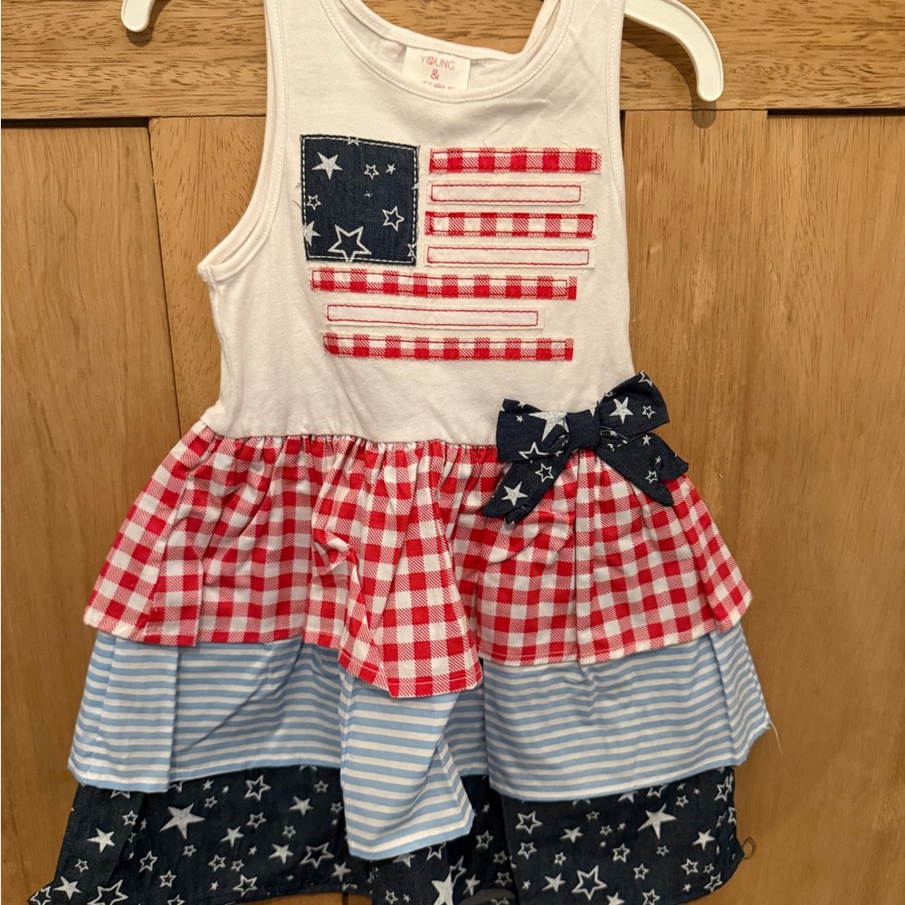 Patriotic Stars and Stripes Kids Dress